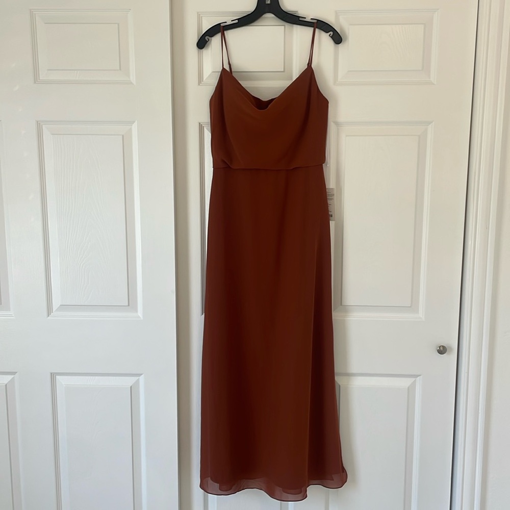 Revelry Rust Skye Chiffon Dress